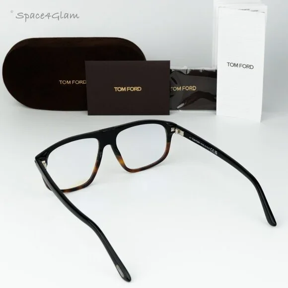 Tom Ford Men Eyeglasses Black Havana Blue Light Block  display picture 3